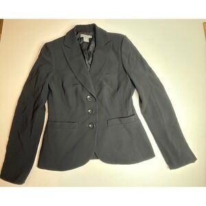 Ann Taylor Black Blazer Size 0 Fitted Career Office Business Professional Jacket
